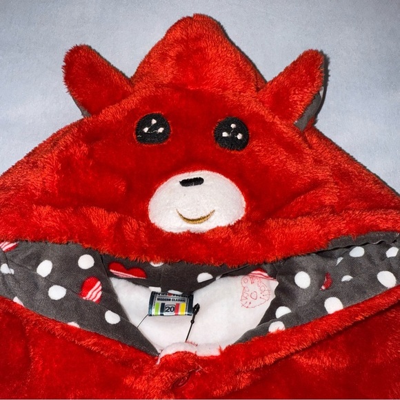 Parrot King Sweater Jacket Plush Kids Red Animal Hoodie Toddler Sz Age 2-3 - Picture 3 of 13